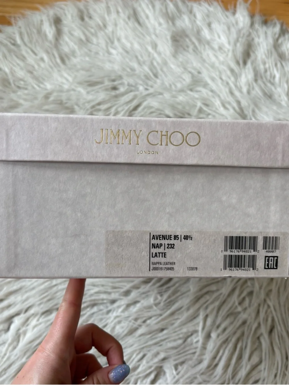 JIMMY CHOO Avenue 85mm Block Heel Latte Ivory Leather Twist Knot Front Mule 40.5